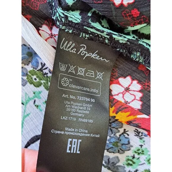 Ulla Popken Plus Size 20/22 Floral Patchwork Tunic Top Lace 20/22 Sheer Flowy - Picture 8 of 10